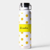 Gelbe Wildblumen-Foto-Monogramm-Name Trinkflasche (Rückseite)