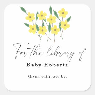 Gelbe Wildblumen - für die Bibliothek von Quadratischer Aufkleber