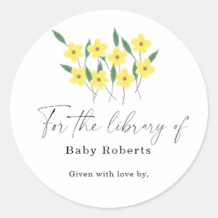 Gelbe Wildblumen - für die Bibliothek von Runder Aufkleber