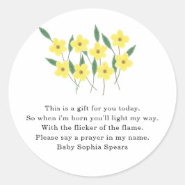Gelbe Wildblumen - Gebetskandle Runder Aufkleber