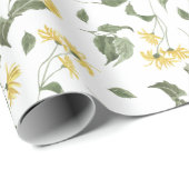 Gelbe Wildblumen Geschenkpapier (Rolleneckpunkt)