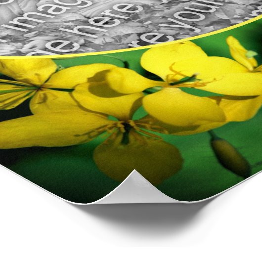 Gelbe Wildblumen gestalten Ihr eigenes Foto Poster (Ecke)