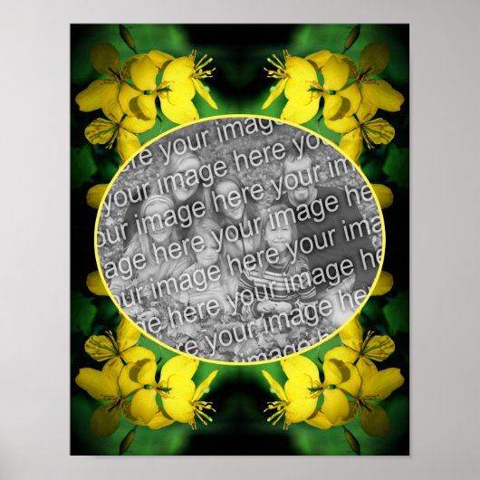 Gelbe Wildblumen gestalten Ihr eigenes Foto Poster (Vorne)