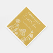 Gelbe Wildblumen gezeichnetes Brautparty Serviette (Ecke)