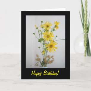 Gelbe Wildblumen Grußkarte zum Geburtstag Karte