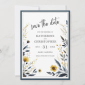 Gelbe Wildblumen Hochzeit Save The Date (Vorderseite)