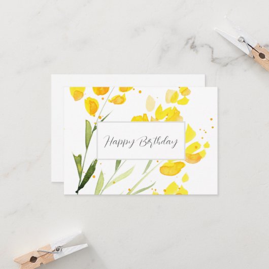 Gelbe Wildblumen Karte (Vorderseite/Rückseite Beispiel)