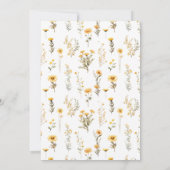 Gelbe Wildblumen Kranz Hochzeit Tischnummern (Rückseite)