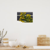 Gelbe Wildblumen mit Butterfly-Poster Poster (Küche)