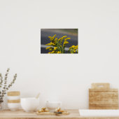 Gelbe Wildblumen mit Butterfly-Poster Poster (Küche)
