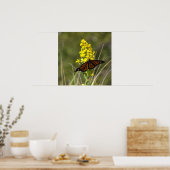 Gelbe Wildblumen mit Butterfly-Poster Poster (Küche)