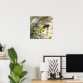 Gelbe Wildblumen mit Butterfly-Poster Poster (Heimbüro)