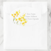 Gelbe Wildblumen Ovaler Aufkleber (Tasche)