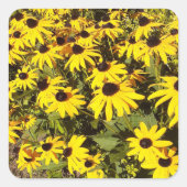 Gelbe Wildblumen Quadratischer Aufkleber (Vorderseite)