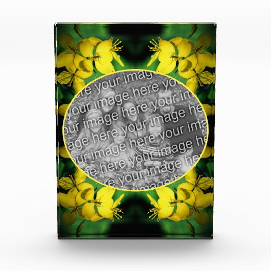 Gelbe Wildblumen Rahmen schaffen Ihre eigene Fotoblock (Vorderseite)