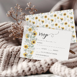 Gelbe Wildblumen Sonnenblumen Hochzeitskarten RSVP Karte