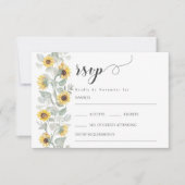 Gelbe Wildblumen Sonnenblumen Hochzeitskarten RSVP Karte (Vorderseite)