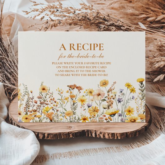 Gelbe Wildblumen und Brautparty Begleitkarte