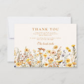 Gelbe Wildblumen und Brautparty Dankeskarte (Vorderseite)
