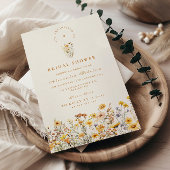 Gelbe Wildblumen und Brautparty Einladung