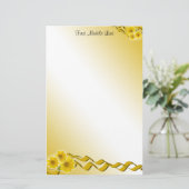 Gelbe Wildblumen und Ribbons Briefpapier (Stehend Vorderseite)
