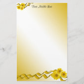 Gelbe Wildblumen und Ribbons - Grenzen nach Maß Briefpapier (Vorderseite)