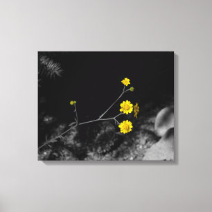 Gelbe Wildblumen unter einem Baum 16x20 farbig Leinwanddruck