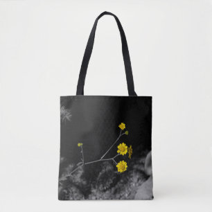 Gelbe Wildblumen unter einem Baum, koloriert 16x20 Tasche