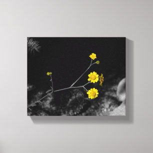 Gelbe Wildblumen unter einem Baumkronen 8x10 Leinwanddruck
