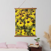 Gelbe Wildblumen Wandteppich Mit Holzrahmen (Schlafzimmer)