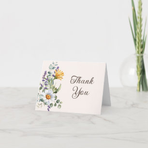 Gelbe Wildblumen Weiße Gänseblümchen Geburtstag Dankeskarte