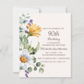 Gelbe Wildblumen Weißer Milchmarkt 90. Geburtstag (Vorderseite)