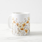 Gelbe Wildblumen Wiese Keramik Tasse mit Namen (Vorderseite Links)