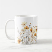 Gelbe Wildblumen Wiese Keramik Tasse mit Namen (Links)