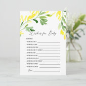 Gelbe Wildblumen Wünsche für Baby Einladung (Stehend Vorderseite)