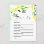 Gelbe Wildblumen Wünsche für Baby Einladung (Vorne/Hinten)