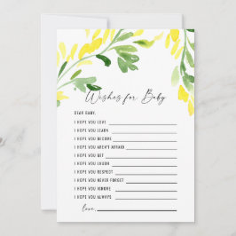 Gelbe Wildblumen Wünsche für Baby Einladung