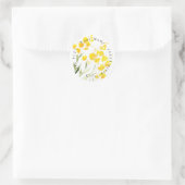 Gelbe Wilde Blume Runder Aufkleber (Tasche)
