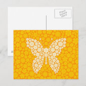 Gelbe Wilde Blume Schmetterling Postkarte (Vorne/Hinten)