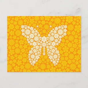 Gelbe Wilde Blume Schmetterling Postkarte