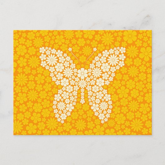 Gelbe Wilde Blume Schmetterling Postkarte (Vorderseite)
