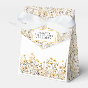 Gelbe Wilde Blumen Boho Aquarell Babyparty Geschenkschachtel