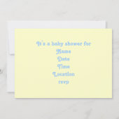 Gelbe Windel-Button-Duscheneinladung Einladung (Rückseite)