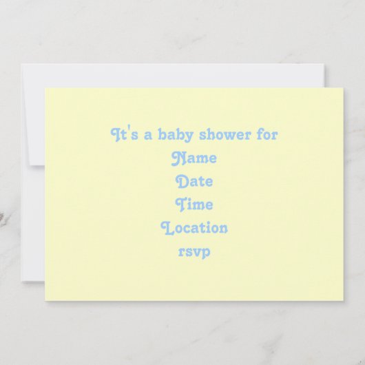 Gelbe Windel-Button-Duscheneinladung Einladung (Rückseite)