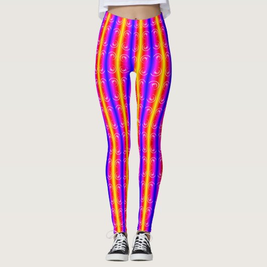 Gelbe Wirbel Leggings (Vorderseite)