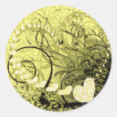 Gelbe Wirbel Runder Aufkleber (Vorderseite)