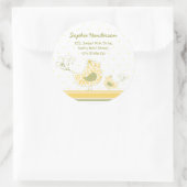 Gelbe Wirble Mama Baby-Bird-Adressetikett Runder Aufkleber (Tasche)