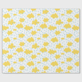 Gelbe Wolken und blaue Regenfeuerdusche Geschenkpapier (Flach)