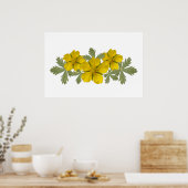 Gelbe Yosemite-Wildblumen-Poster Poster (Küche)