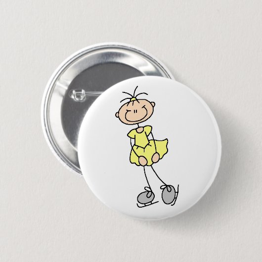 Gelbe Zahl Skater-Knopf Button (Vorne & Hinten)